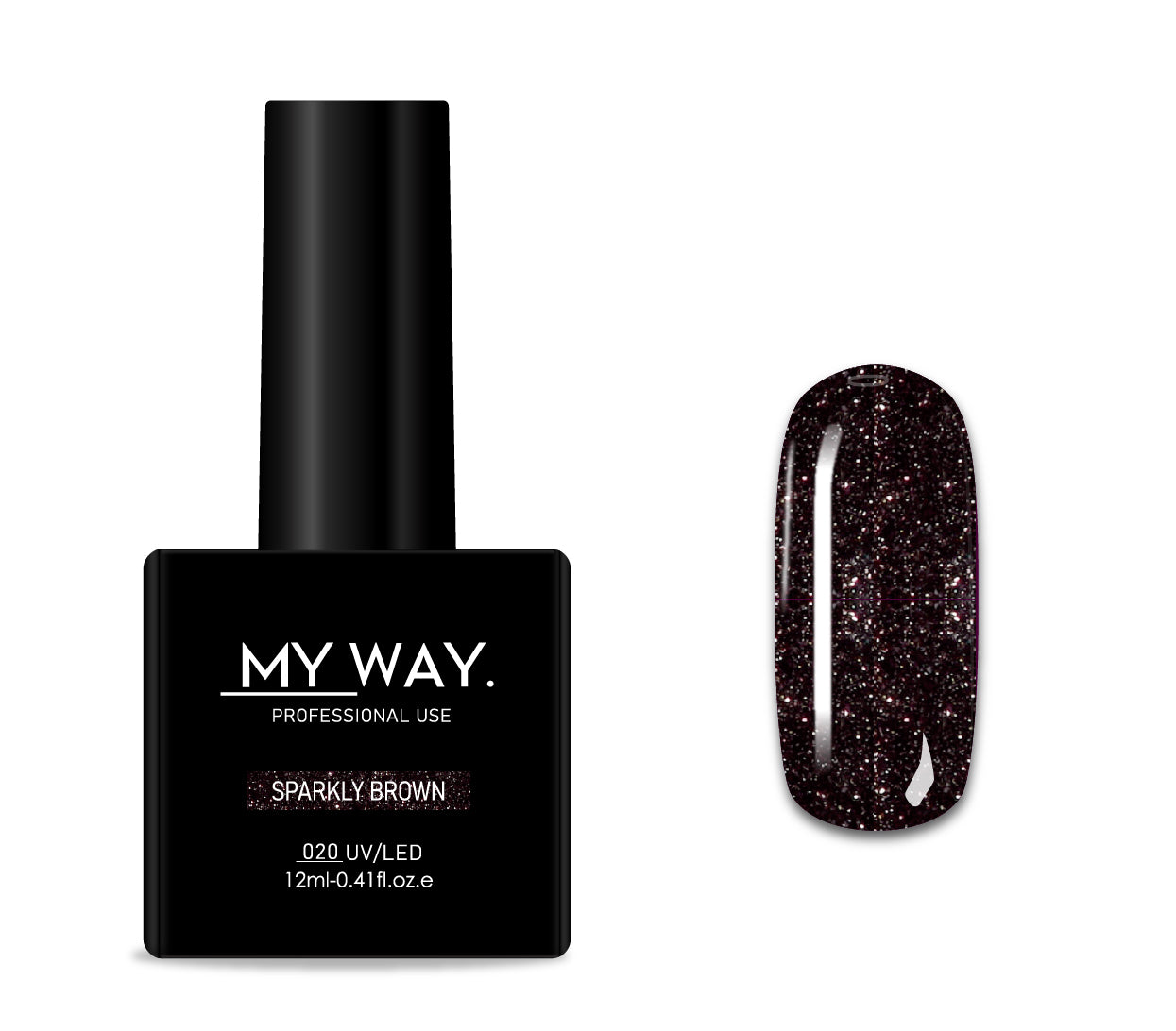 Gelpolish 020 - SPARKLY BROWN 12ML.