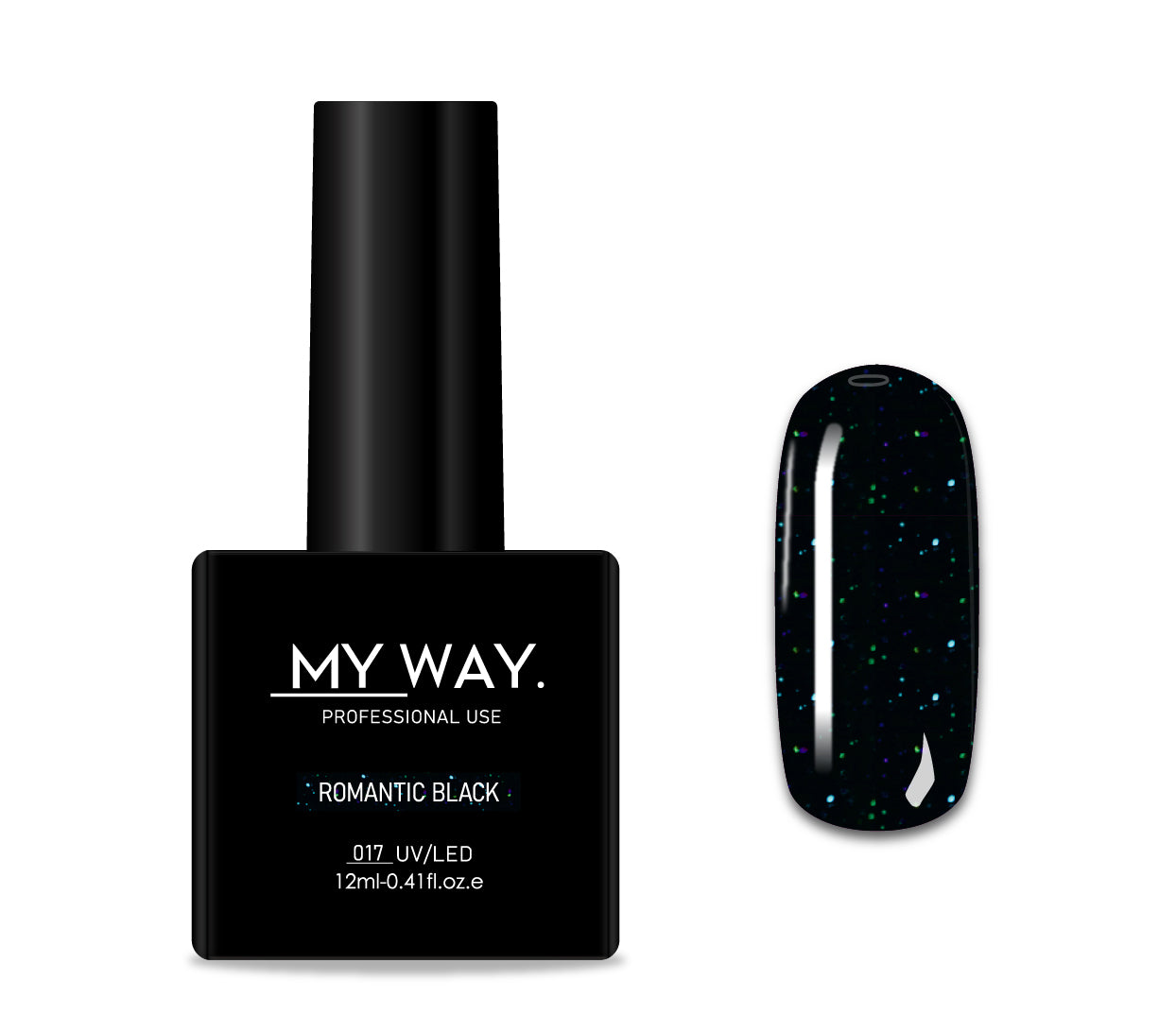 Gelpolish 017 - ROMANTIC BLACK 12ML.