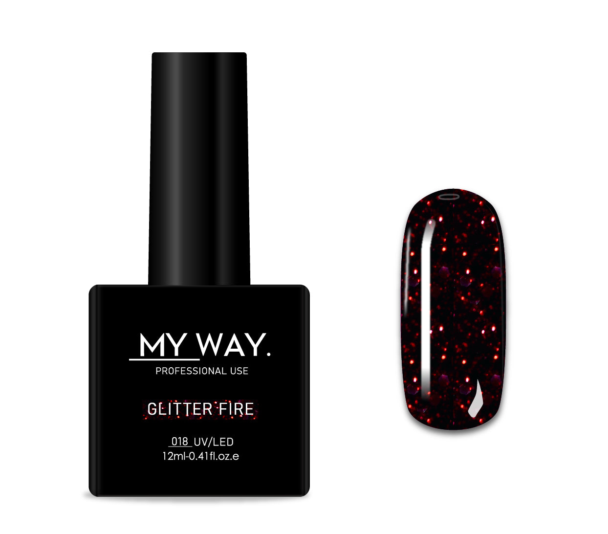 Gelpolish 018 - GLITTER FIRE 12ML.